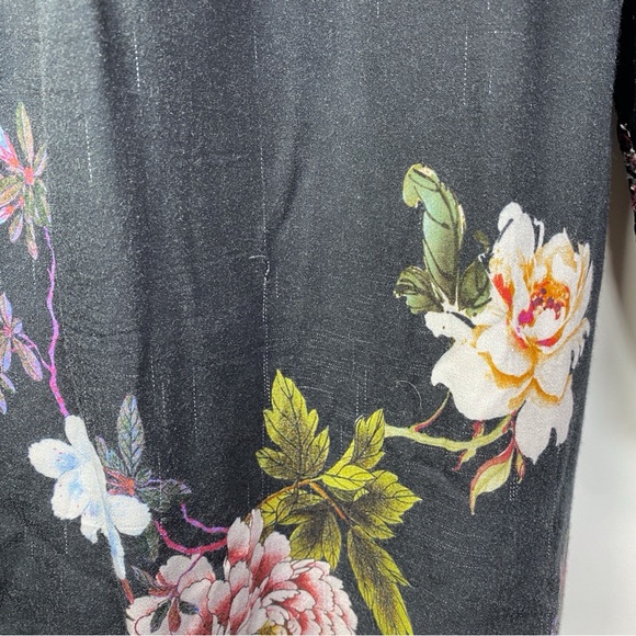 Johnny Was 3J Workshop Velvet mix Black Long Sleeve Top shirt Blouse Size Medium - Picture 15 of 15